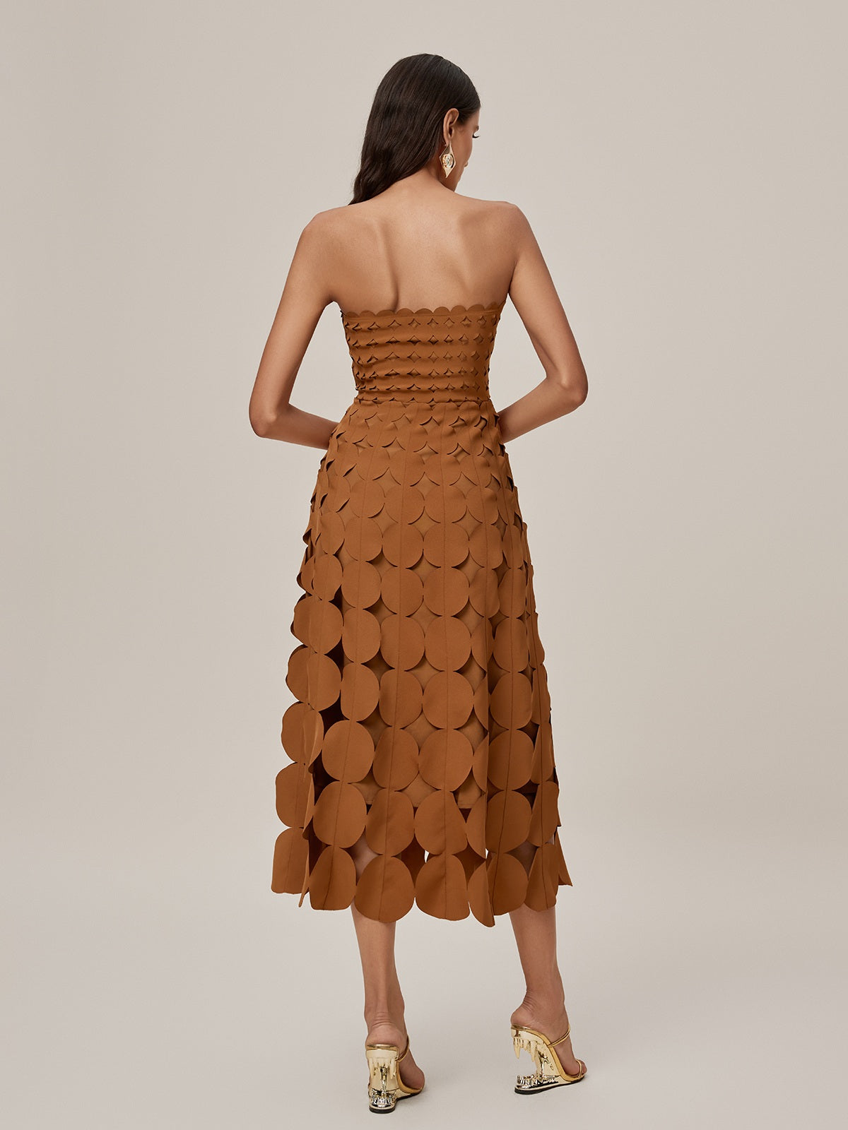 Strapless Cutout Midi Dress