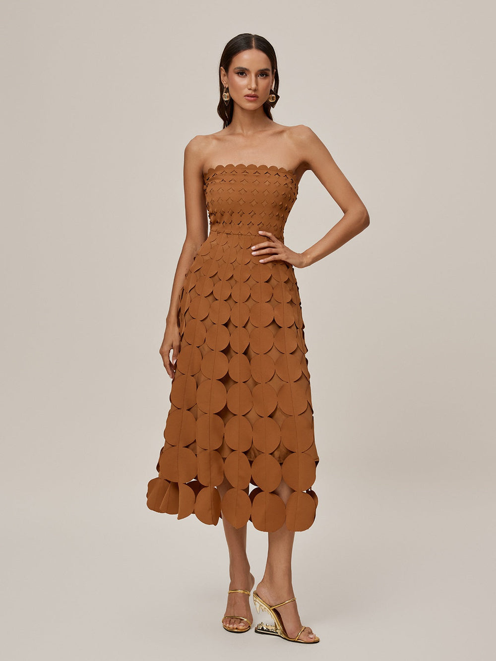 Strapless Cutout Midi Dress – Lady Zo