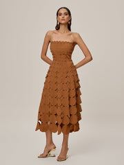 Strapless Cutout Midi Dress