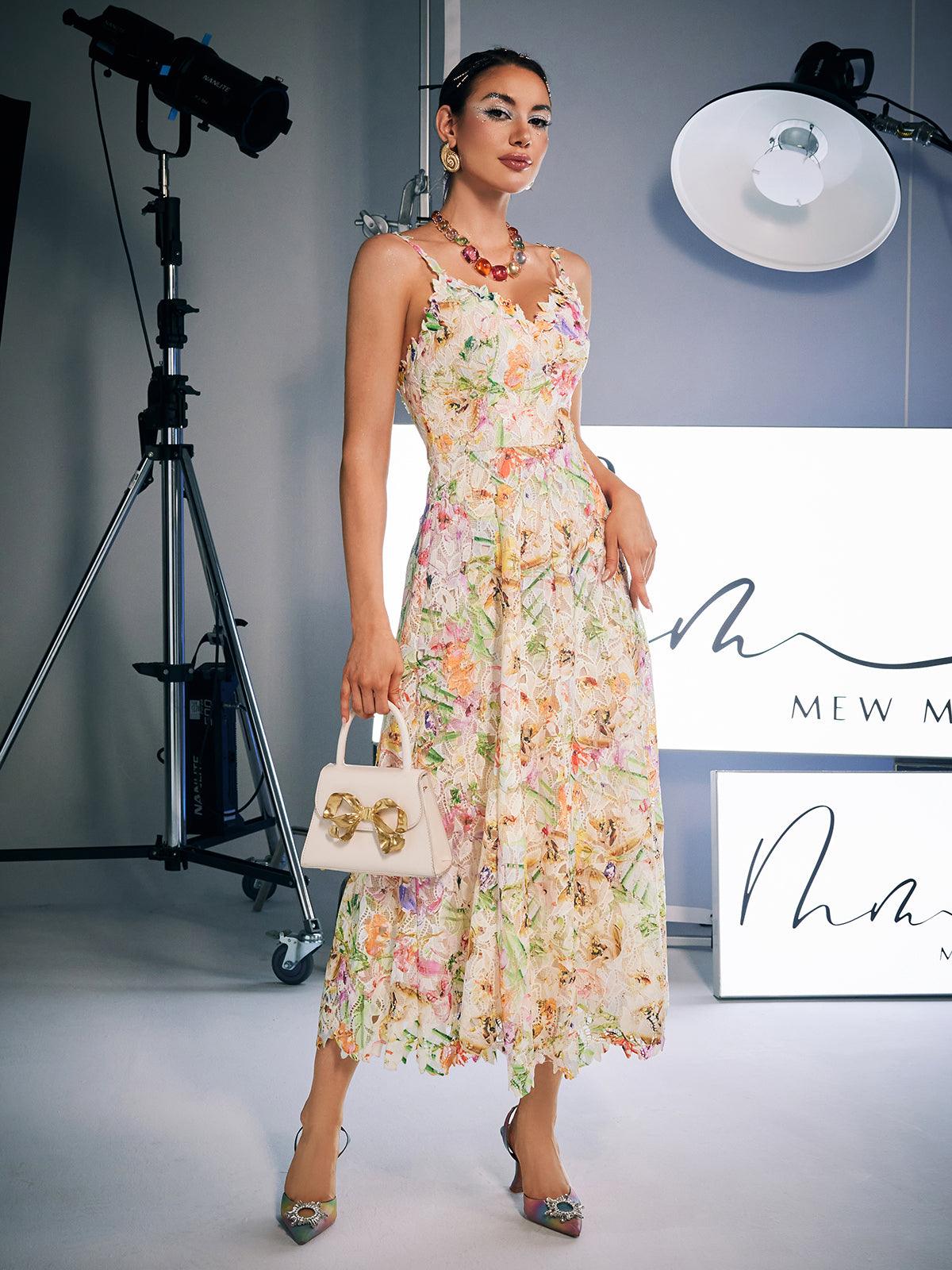 Floral Embroidered Midi Dress