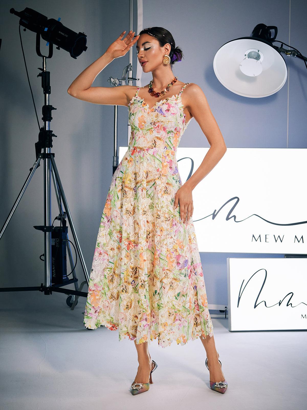 Floral Embroidered Midi Dress