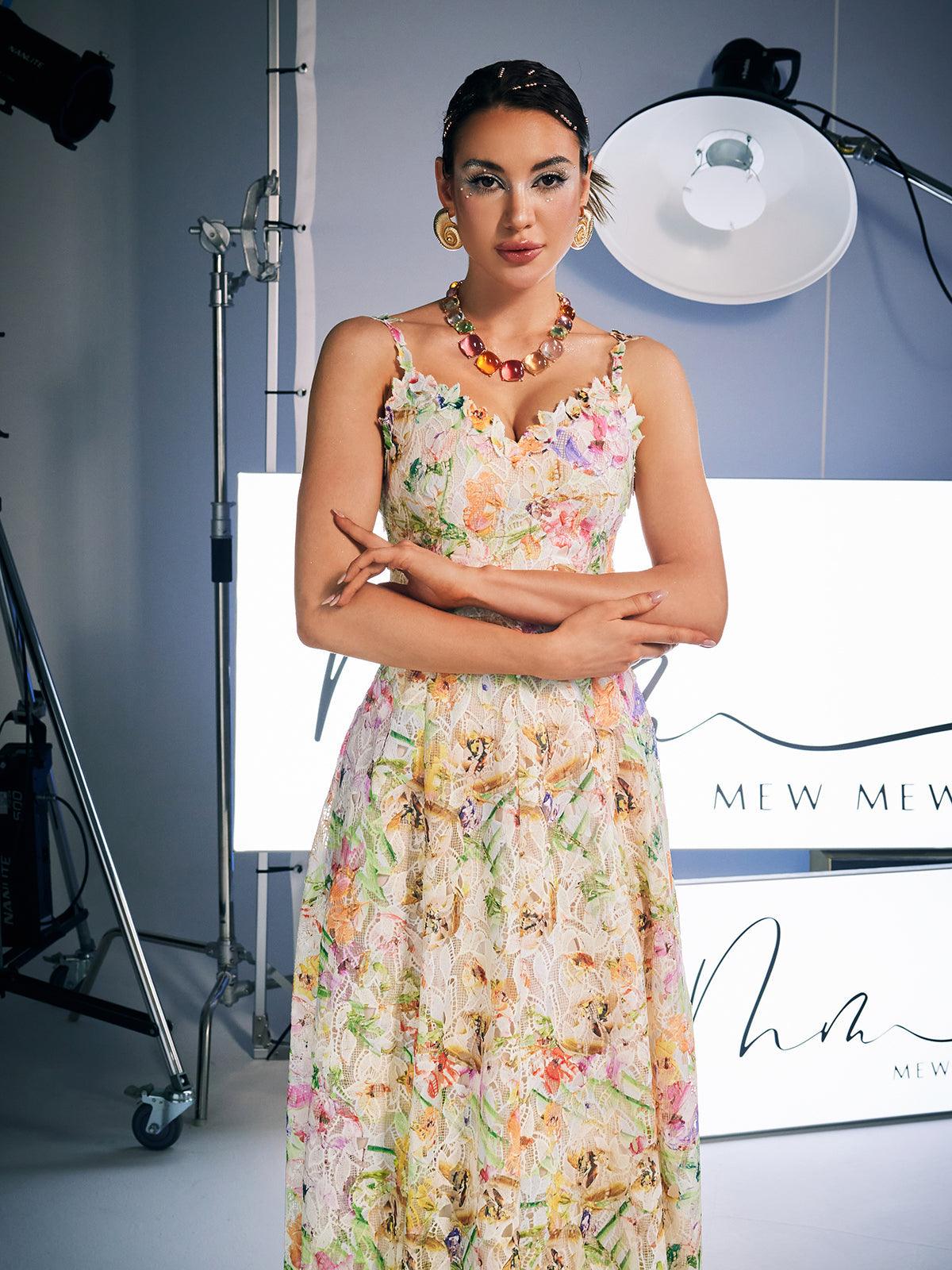 Floral Embroidered Midi Dress