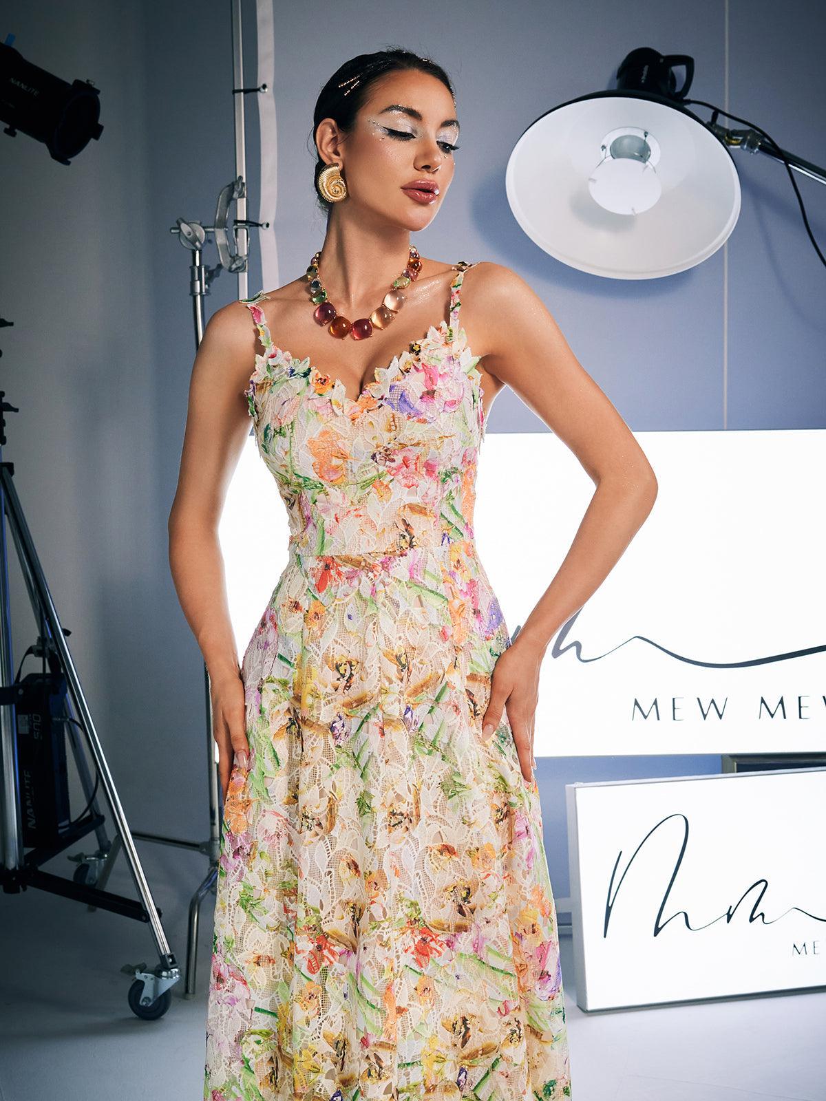 Floral Embroidered Midi Dress