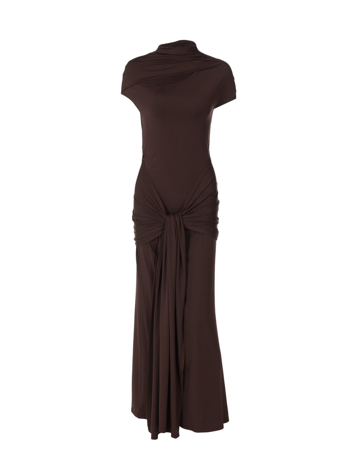 Robe maxi torsadée à découpes 