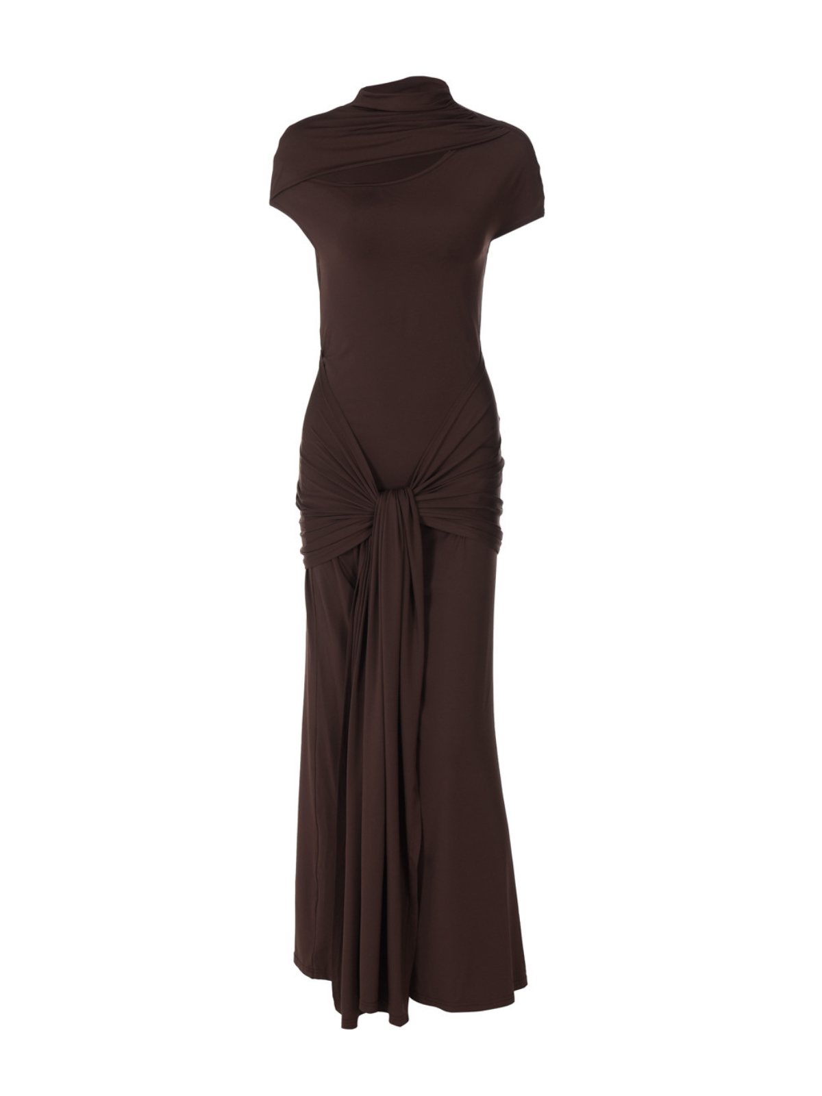 Robe maxi torsadée à découpes 