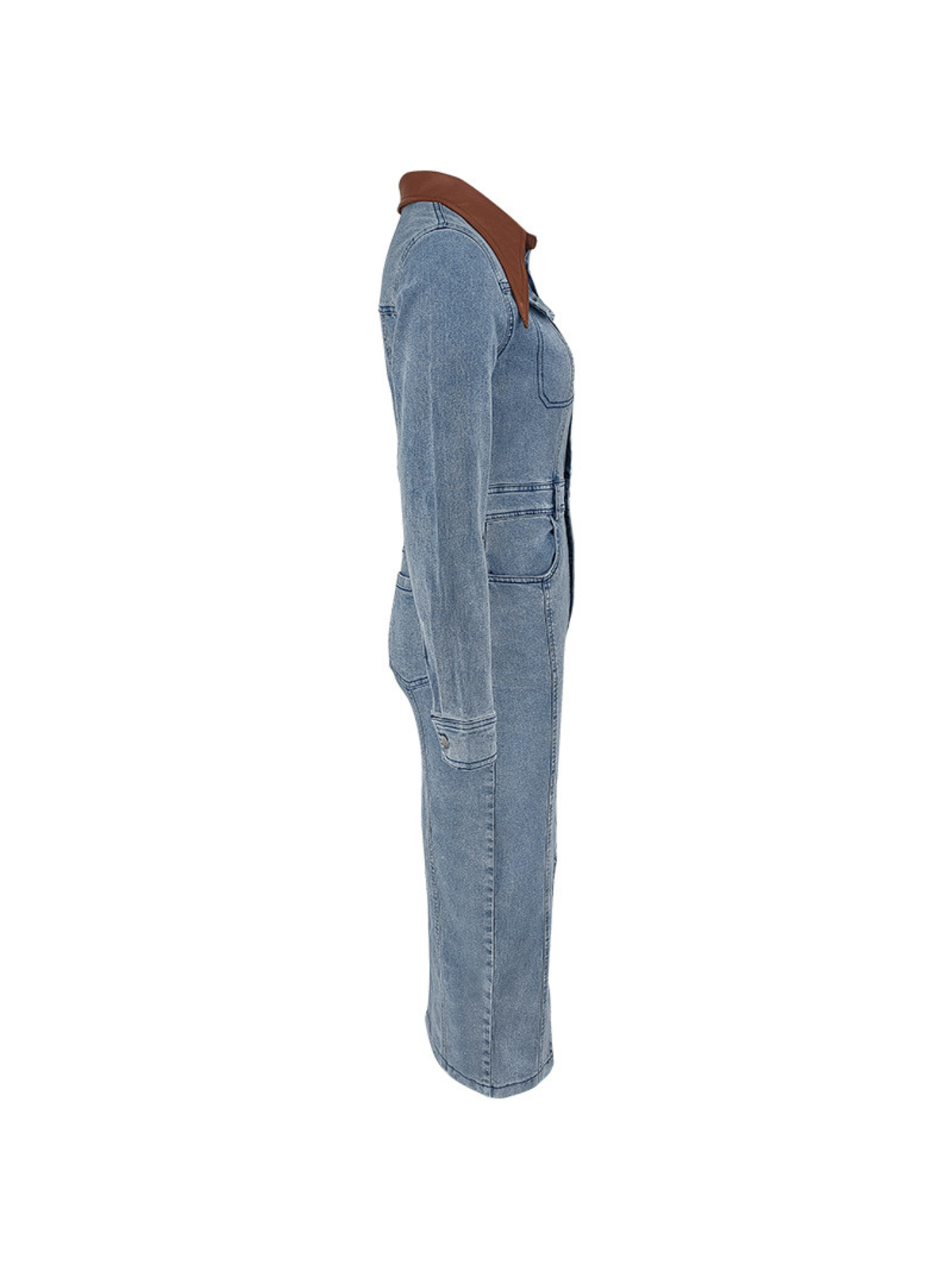 Robe midi fendue à col rabattu 