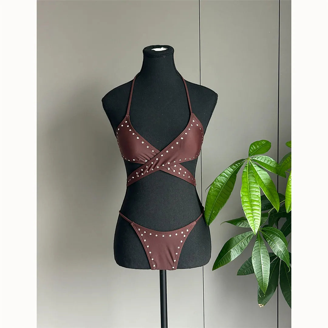 Polka Dot Halter Bikini Two-pieces Bikini Set