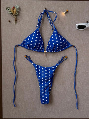 Polka Dot Halter Bikini Scrunch Butt Two-pieces Bikini Set