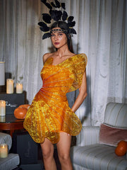 Robe courte papillon à strass 