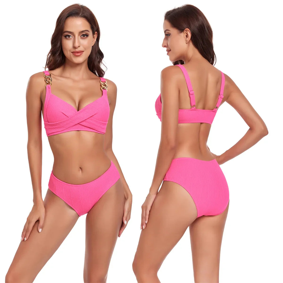 Bikini Bikini Set for Solid Color Sporty Swimsuit Fresh Aesthetic Outdoorwear