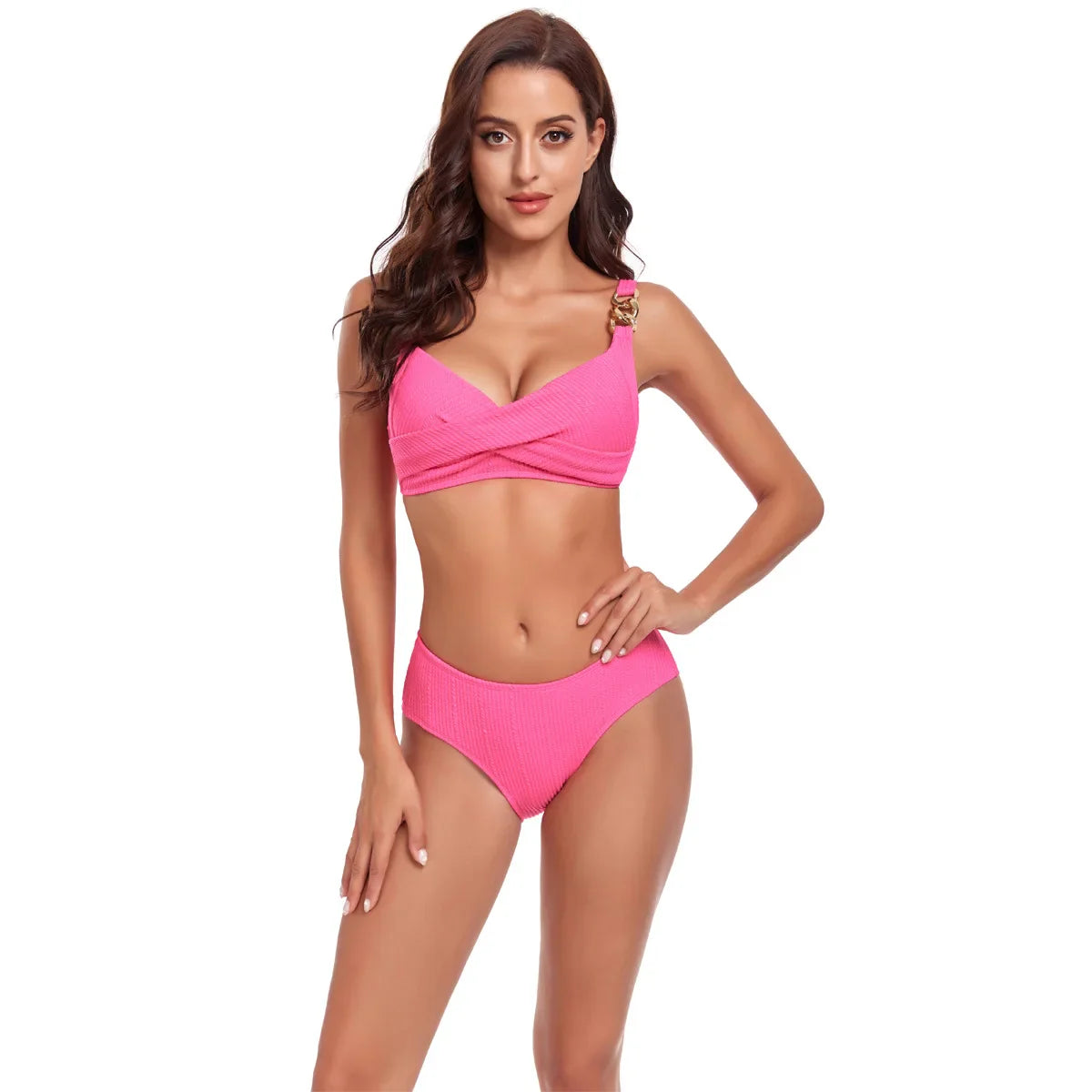 Bikini Bikini Set for Solid Color Sporty Swimsuit Fresh Aesthetic Outdoorwear