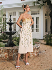 Robe midi bustier brodée 