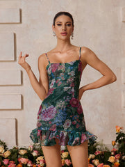 Ensemble jupe spaghetti imprimée à fleurs 