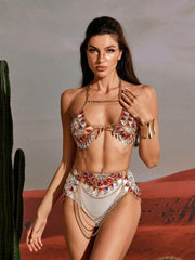 Ensemble de chaîne de corps en strass 