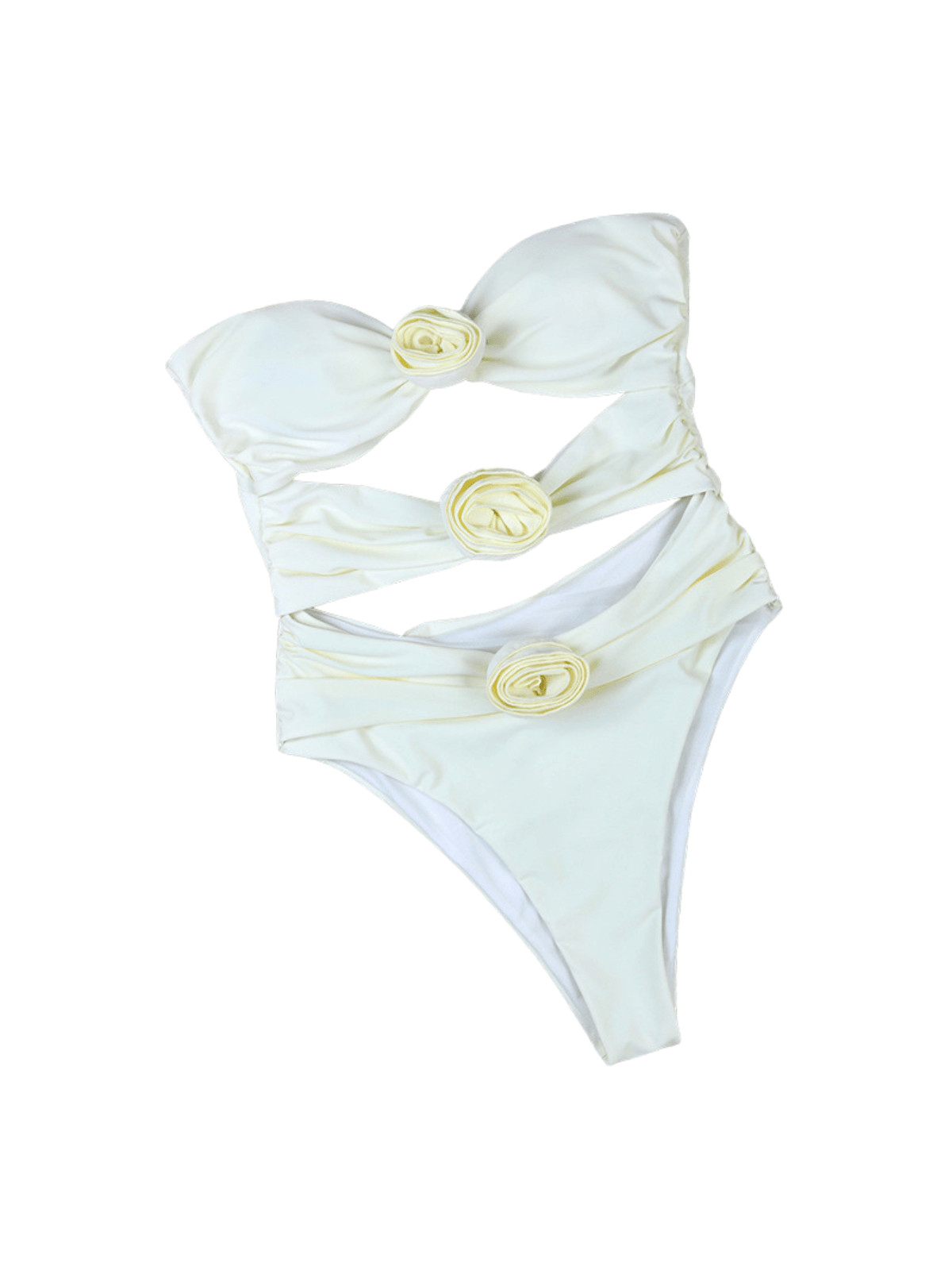 Maillot de bain une pièce sans bretelles à fleurs 