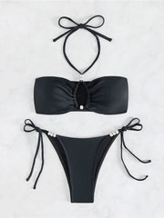 S - XL Cut Out Halter Bikini Two-pieces Bikini Set