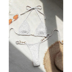 S - XL Leopard Halter Mini Micro Thong Bikini Two-piece Bikini Set