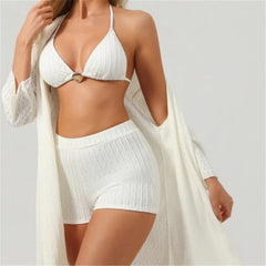 S - XL With Cover Up Bikini Three-pieces Bikini Set