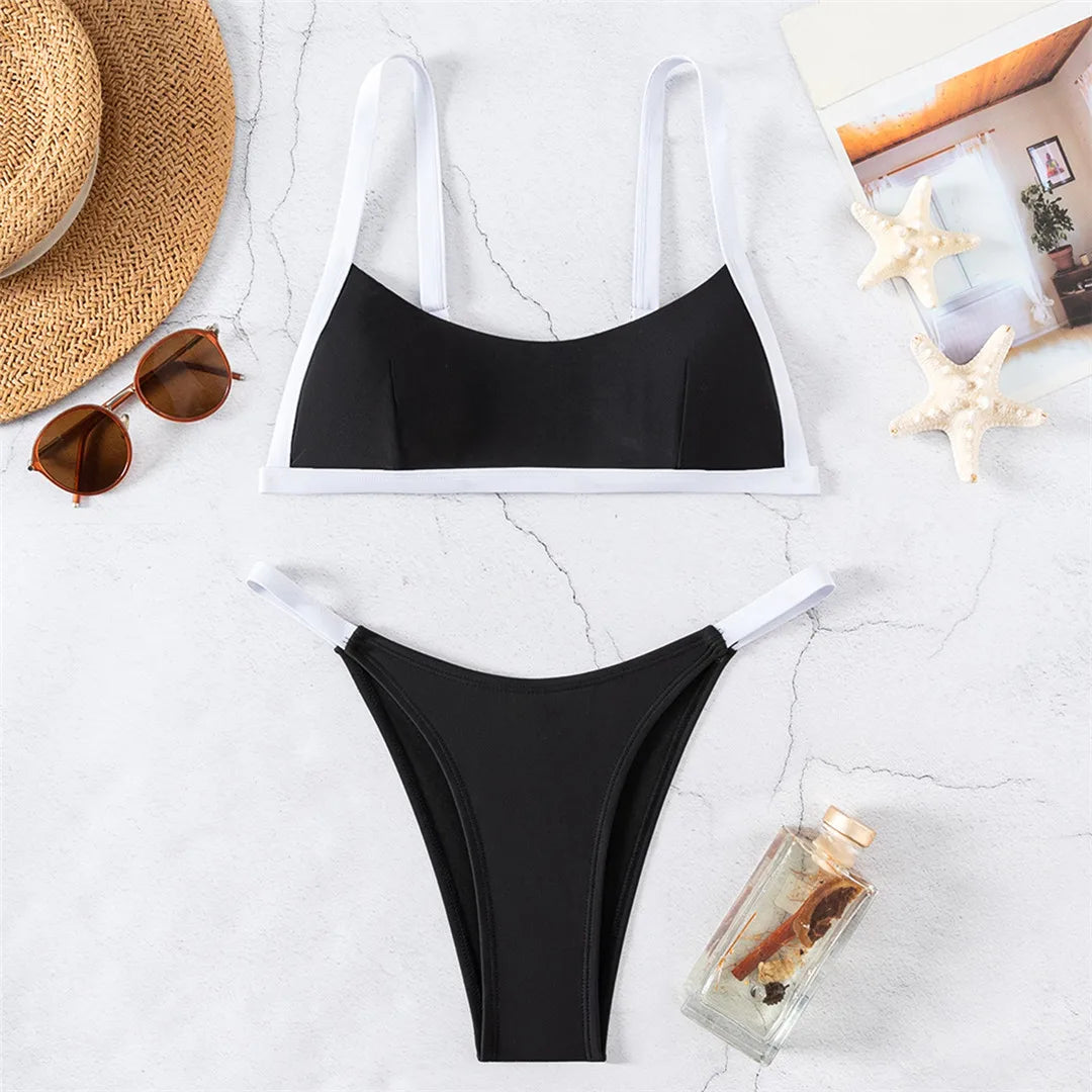 S - XL Splicing Bikini Two-pieces Bikini Set