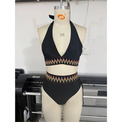 S - XXL Printed Halter Bikini Two-pieces Bikini Set