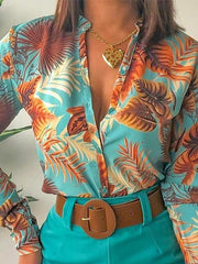 Floral Print Blouse And Short Set
