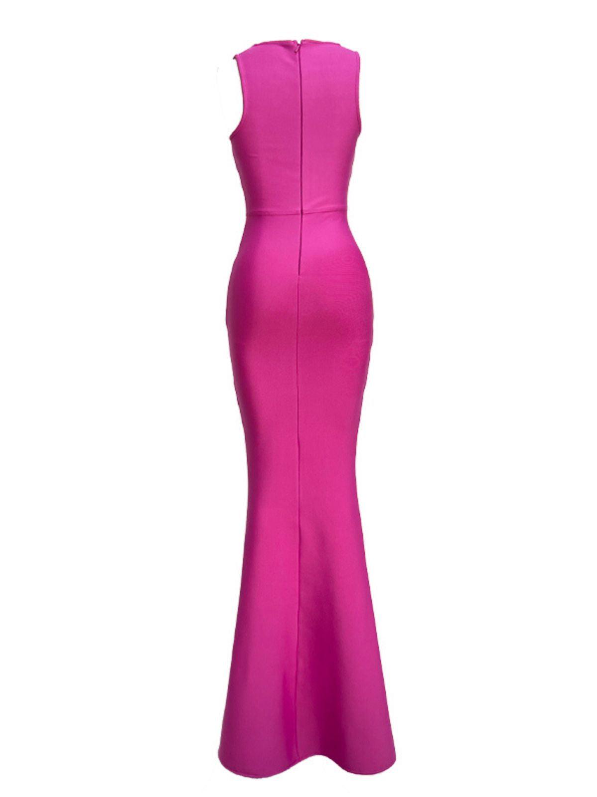 Bandage Maxi Dress In Hot Pink