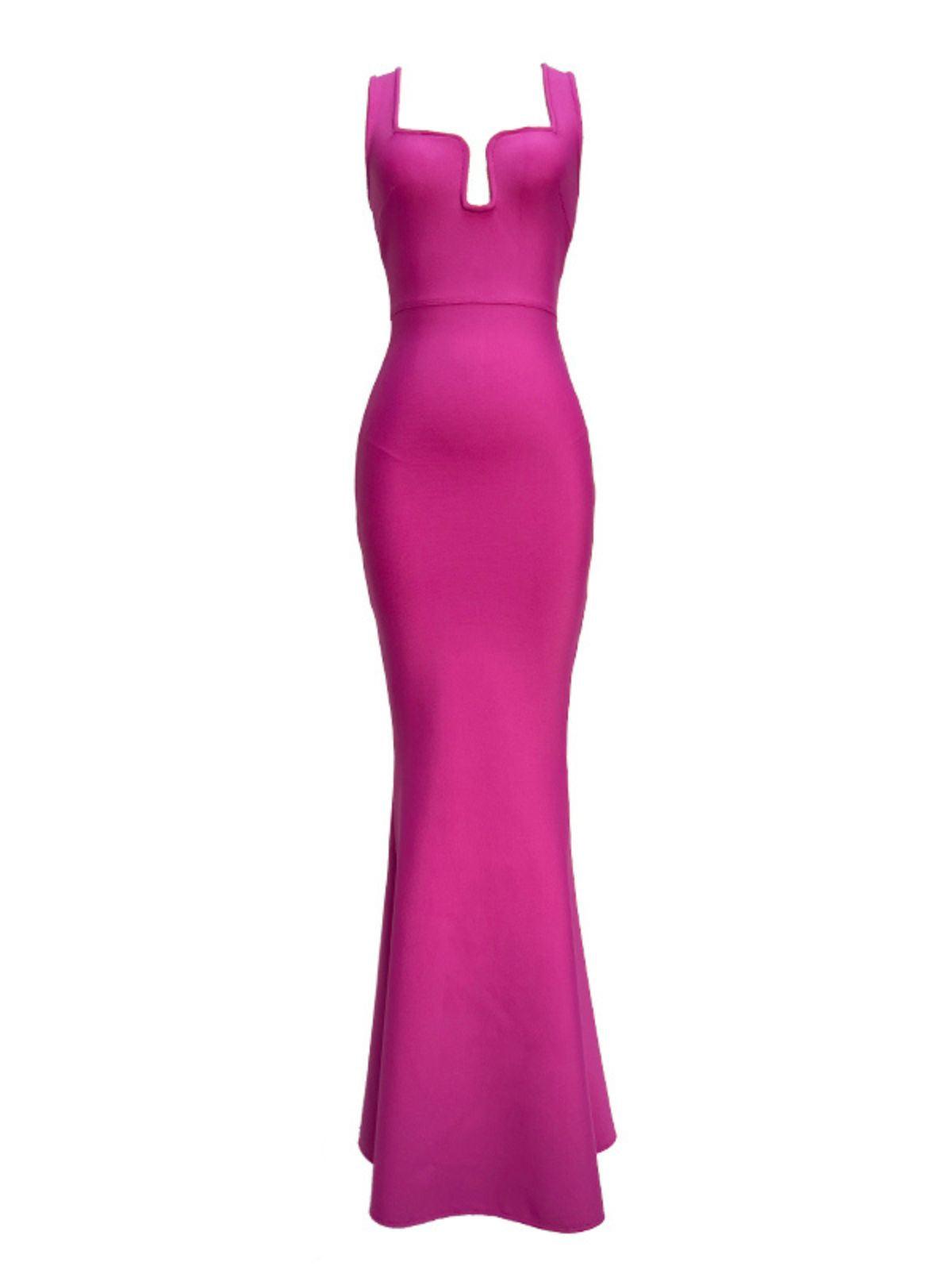 Bandage Maxi Dress In Hot Pink