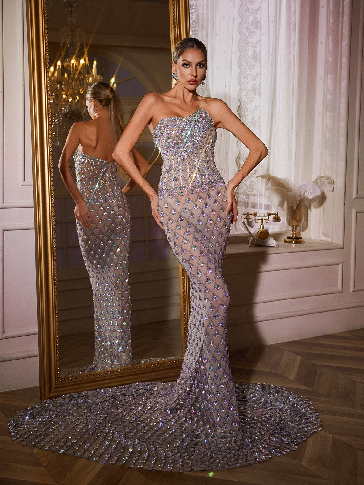 Robe longue sirène bustier 