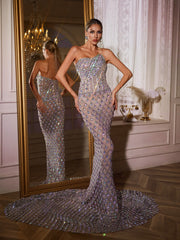 Robe longue sirène bustier 