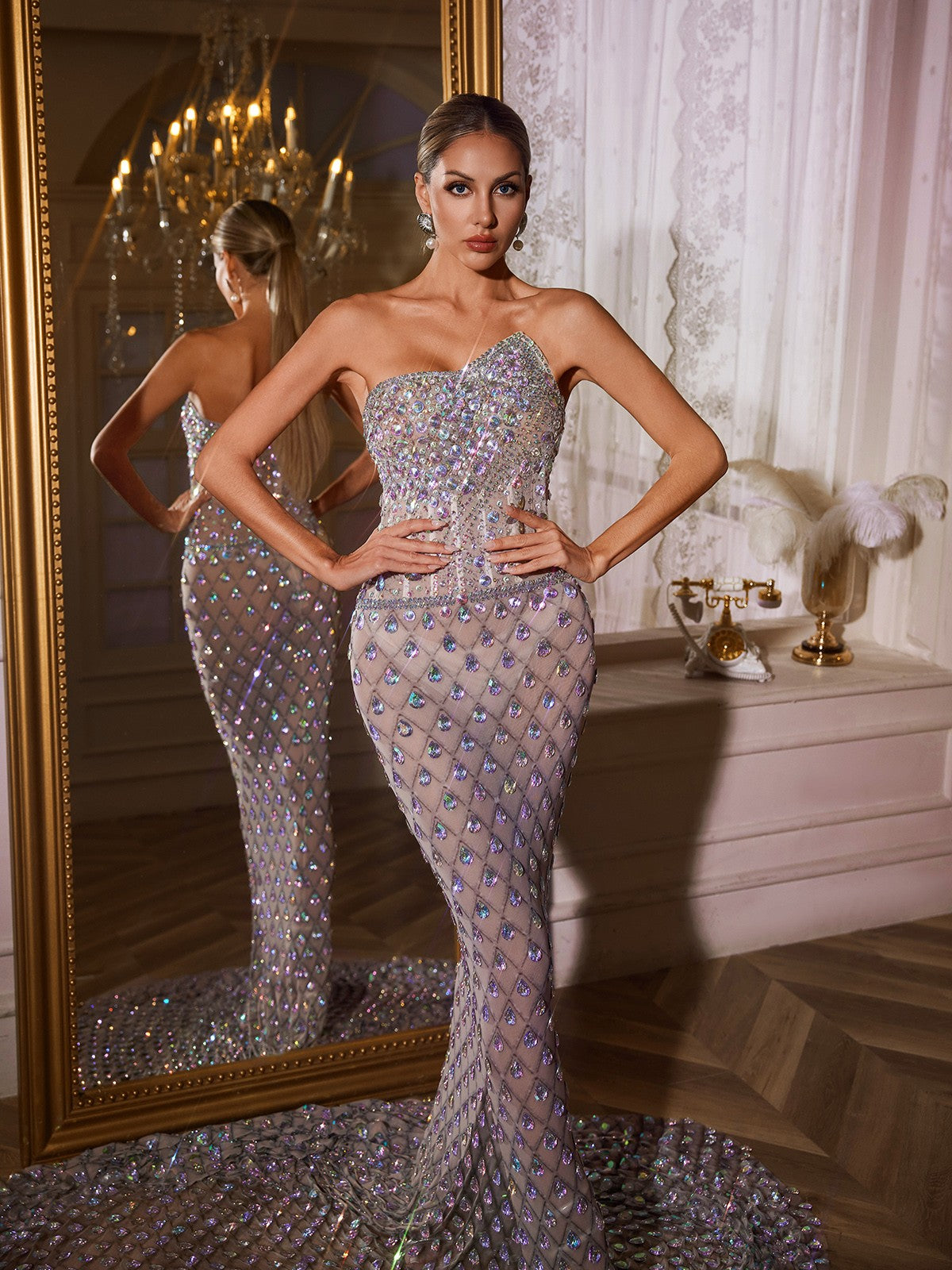 Robe longue sirène bustier 