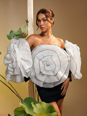 Off Shoulder Flower Mini Dress