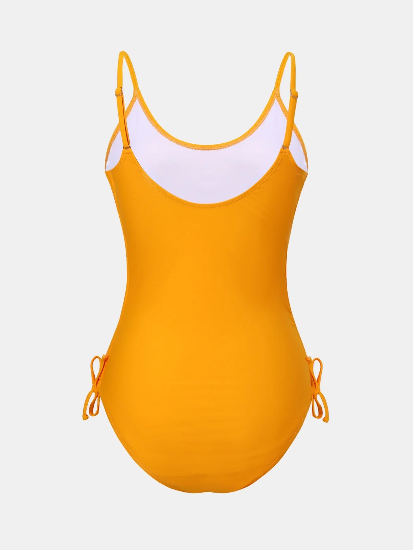 Backless Drawstring Hollow-Out One-Piece Triangle Swimsuit Waist-Cinching Belly-Covering Slimming for