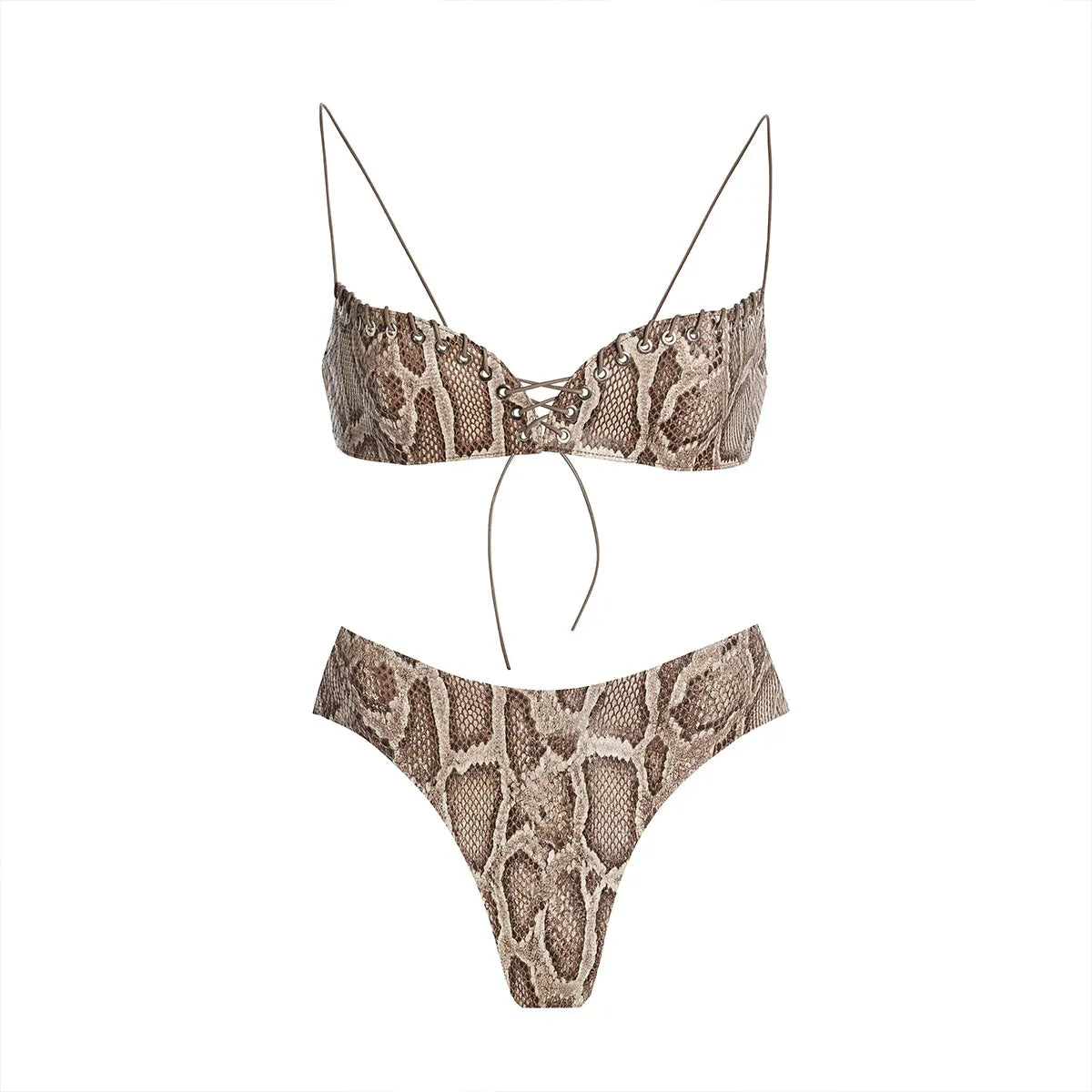 Bikini Swimsuit High Leg Swimwear Strappy Bikini Bathing Suit