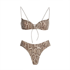 Bikini Swimsuit High Leg Swimwear Strappy Bikini Bathing Suit