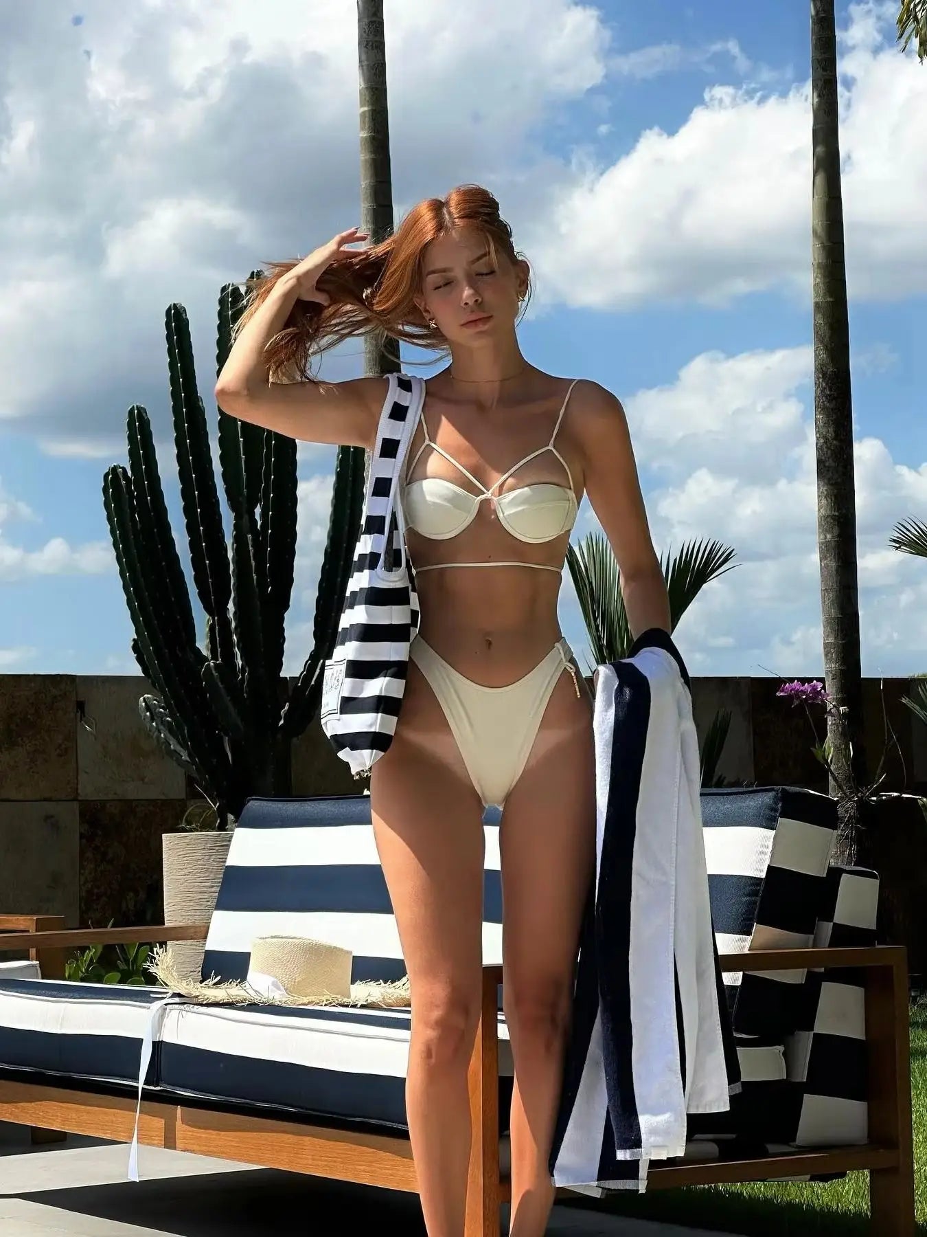 Bikini Swimsuit Strappy Underwire Bandage Swimwear Bikini Bathing Suit  Resort Wear