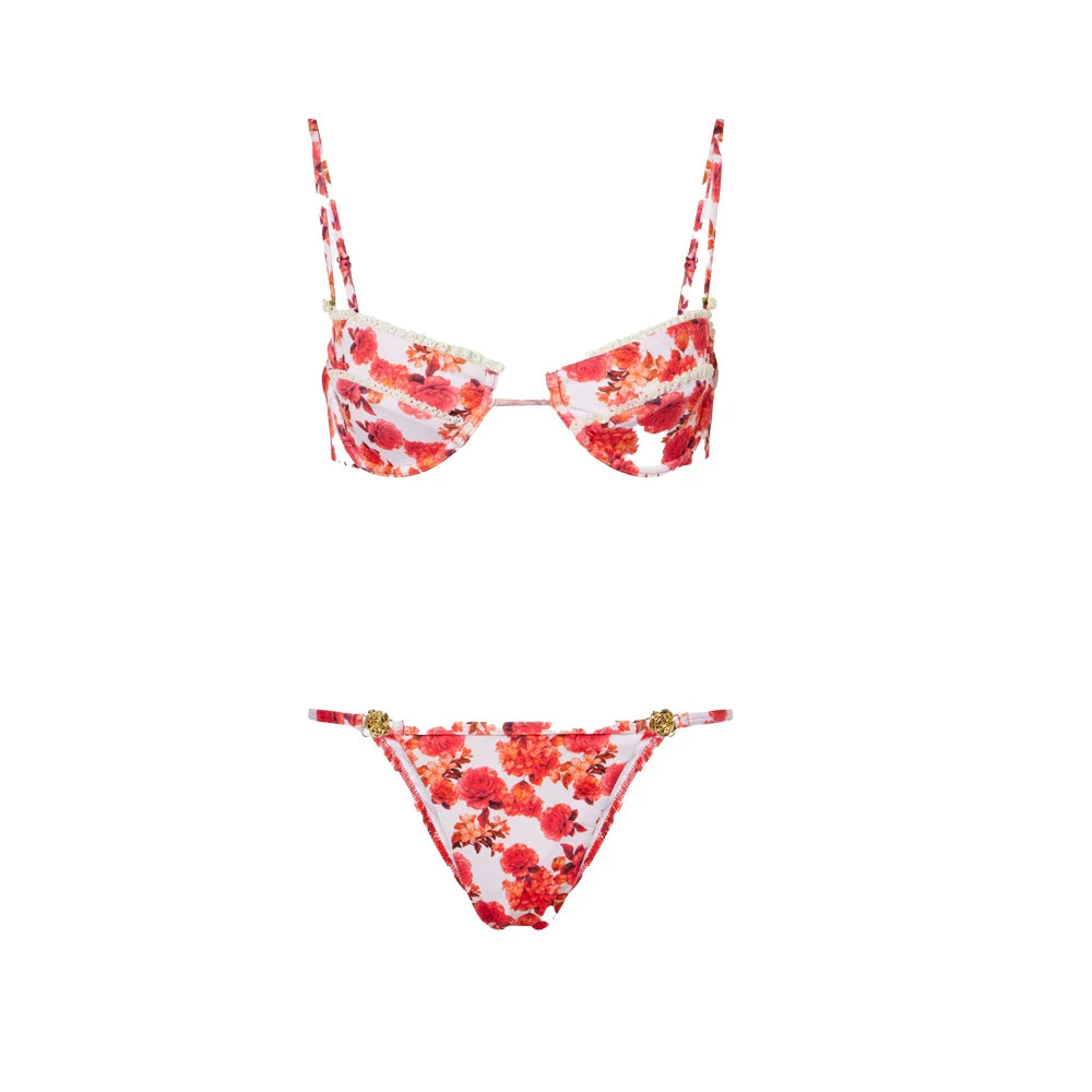 Bikini Swimsuit and Bikini Set Lace Swimwear High Leg  Bathing Suitwear Biquini