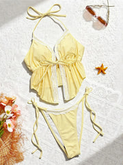 Lace Halter Tankini Bikini Two-pieces Bikini Set