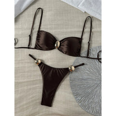 Metal Ring Bikini Two-pieces Bikini Set