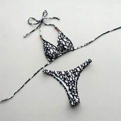 Printed Halter Bikini Two-pieces Bikini Set