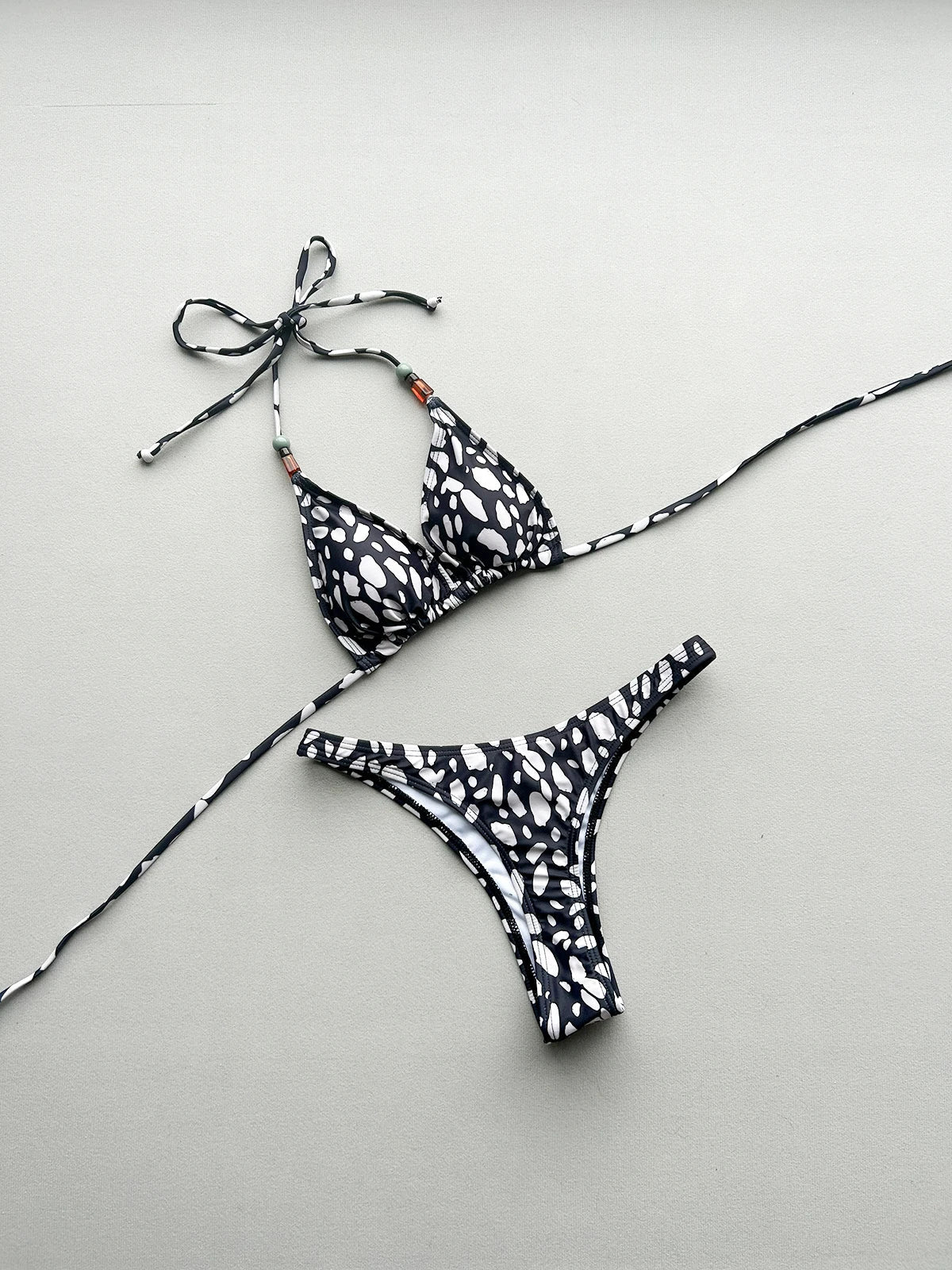 Printed Halter Bikini Two-pieces Bikini Set