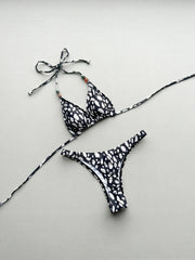 Printed Halter Bikini Two-pieces Bikini Set