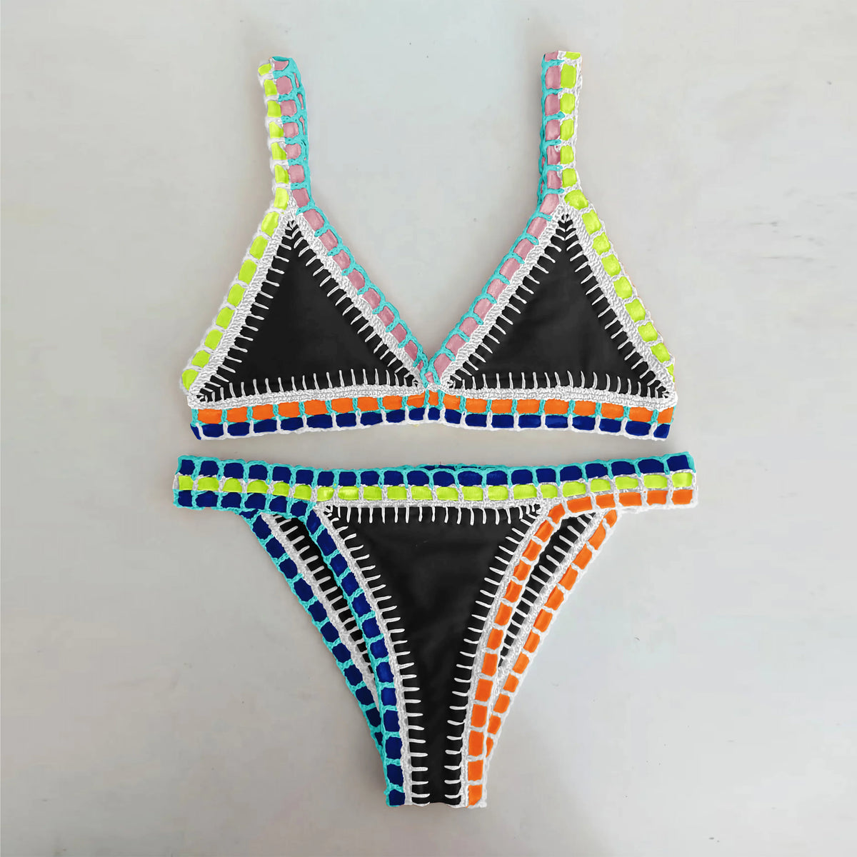 Swimsuit Crochet Bikini knitting Swimsuit Separates Swimwear V Neck Swimsuit Bathing Suit