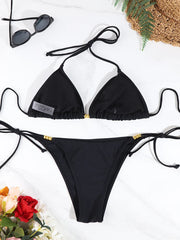Triangle Bikini Sets Micro Thongs Swimsuit Bathing Suit wearSolid Color Swimwear Thong Bikini