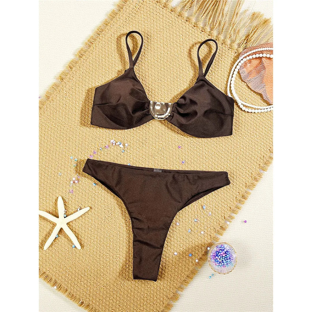 Wrinkled Bikini Two-pieces Bikini Set