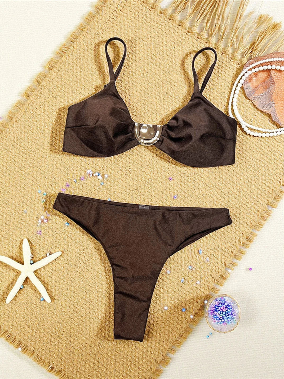 Wrinkled Bikini Two-pieces Bikini Set