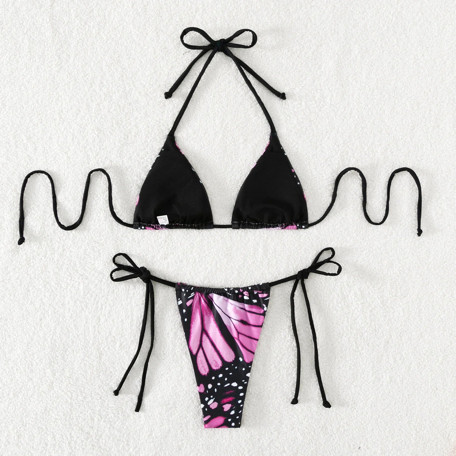 butterfly print halter string micro bikini Sets two pieces Swimsuit bathing suit biquini