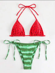 cute watermelon print halter string micro bikini Sets two pieces Swimsuit bathing suit biquini