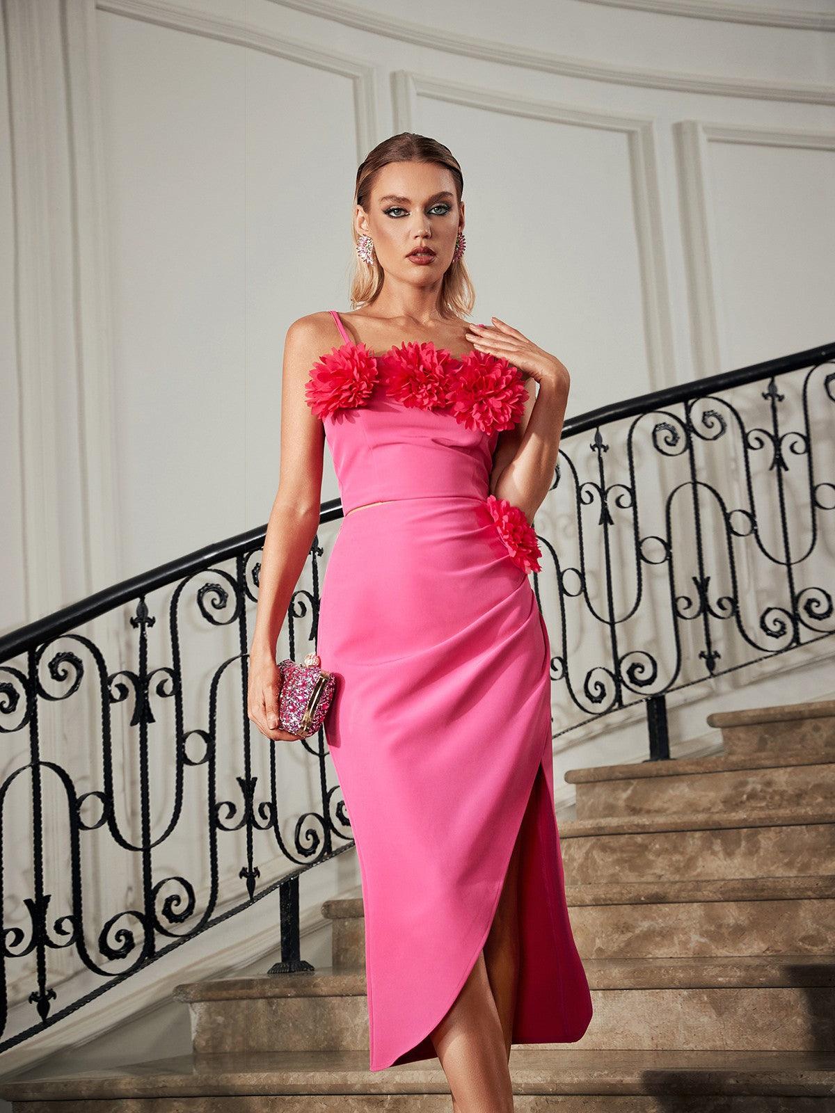 Spaghetti Flower Tulip Skirt Set