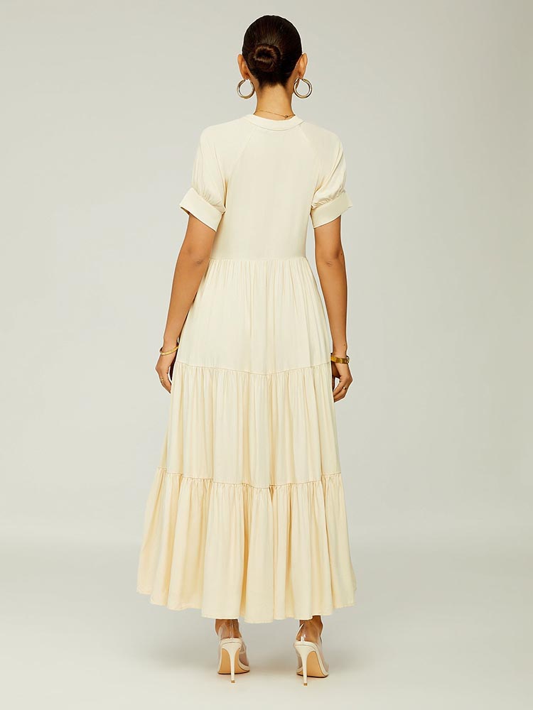 Solid Color Ruffle Dresses