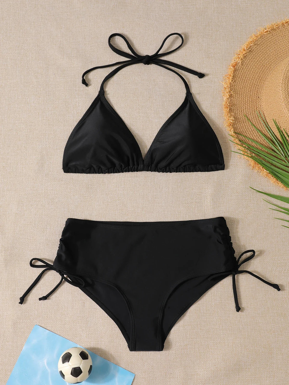 Black Two-piece Triangle Bikini Swimsuitwear Fashion Bikini
